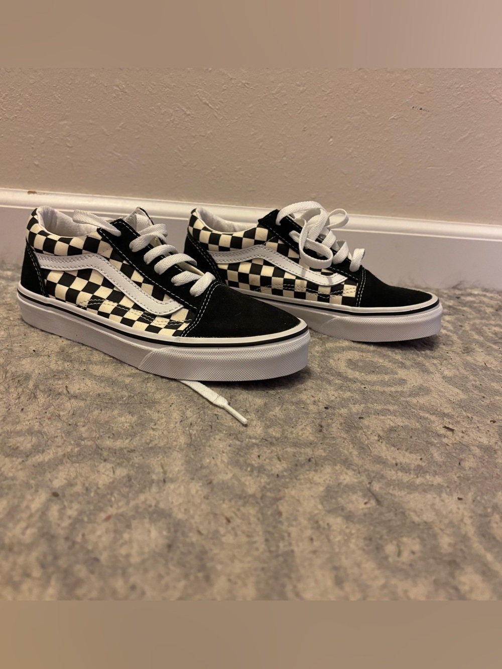 Vans Kids Black and White Checkerboard Old Skool Sneakers